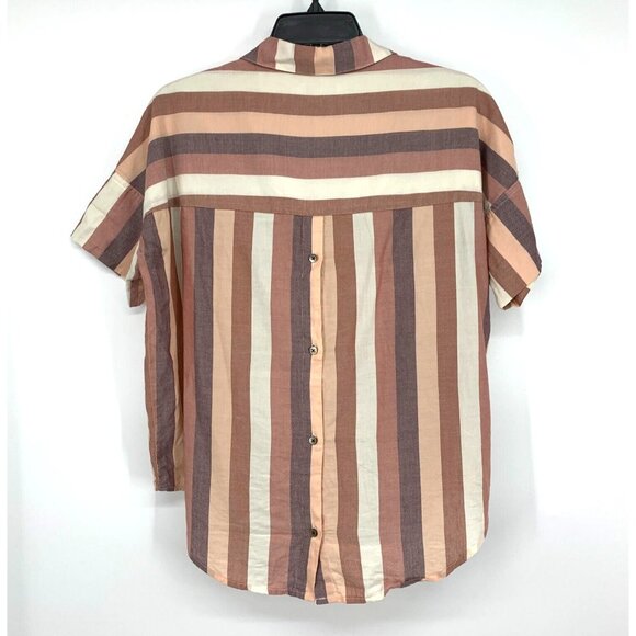 Madewell Top Courier Back Button Shirt Munson Stripe Oversized - Picture 10 of 12